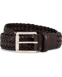  Braided Leather Belt 3,5 cm Brown