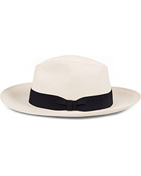  Panama Hat Navy Blue Ribbon