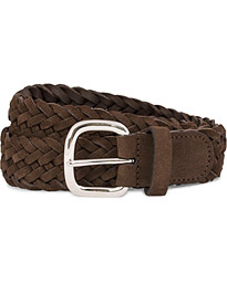  Braided Suede Belt 3,5 cm Brown