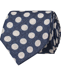  Wool Dot 8 cm Tie Navy