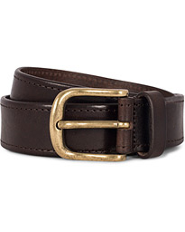  Leather 3,5 cm Jeans Belt Dark Brown