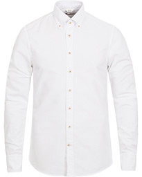 Slimline Button Down Oxford Shirt White