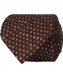  Medallion Wool 8 cm Tie Brown