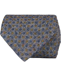  Dot Silk/Cotton 8 cm Tie Blue