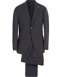  Glencheck Wool Suit Dark Grey