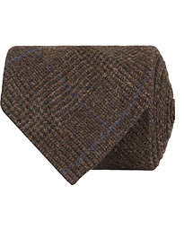  Prince of Wales Wool/Cashmere 8 cm Tie Brown