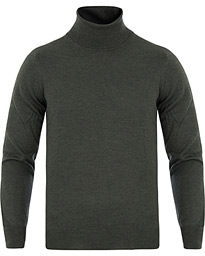  Merino Fashion Fit Roll Neck Moss Green