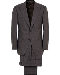 Peak Lapel Flannel Suit Charcoal