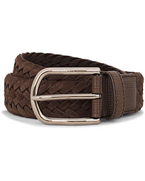  Intrecio Braided Suede 3,5 cm Belt Dark Brown