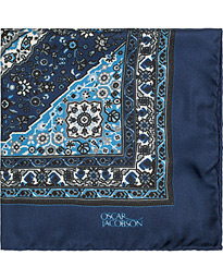  Carpet Design Paisley Pocket Square Dark Blue
