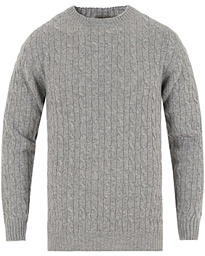  Cashmere Cable Crew Neck Light Grey