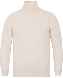  Cable Wool Geelong Knit Polo White