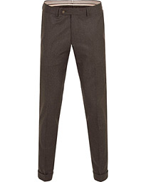  Fred Light Flannel Turn Up Super 120 Trousers Brown