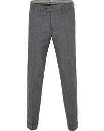  Fred Light Flannel Turn Up Super 120 Trousers Light Grey