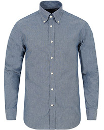  Chambray Button Down Shirt Blue