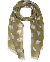  Printed Ladybug Linen Scarves Green