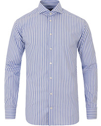  Slim Fit Poplin Striped Shirt Light Blue