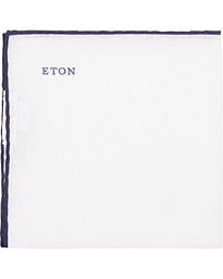  Linen Hand Rolled Edge Pocket Square Dark Blue