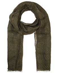  Linen Printed Dot Scarf Olive