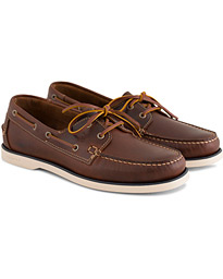  Prince Leather Boat Shoe Cognac