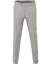  Frank Minicheck Linen Trousers Grey