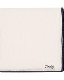  Linen Shoestring Pocket Square White