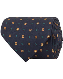  Silk Micro Print 8 cm Tie Navy