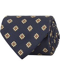  Silk Medallion 8 cm Tie Navy