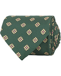  Silk Medallion 8 cm Tie Green