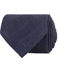  Silk Plain 8 cm Tie Navy