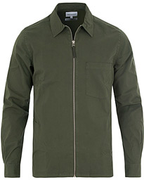  Jens Garment Dyed Twill Shirt Jacket Forrest Green