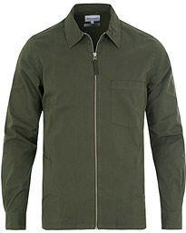  Jens Garment Dyed Twill Shirt Jacket Forrest Green