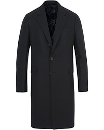  Wool/Cashmere Herringbone Coat Dark Navy