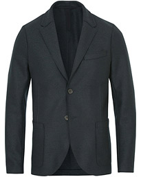  Wool Raw Edge Blazer Navy