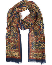  Wool/Silk Tapestry Print Scarf Rust