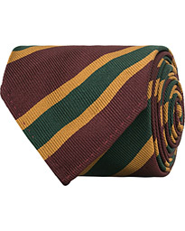  Silk Stripe Handrolled  8 cm Tie Burgundy