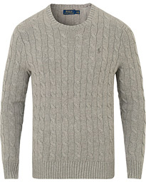  Cotton Cable Crew Neck Andover Heather