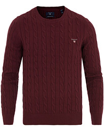  Cotton Cable Crew Pullover Purple Wine