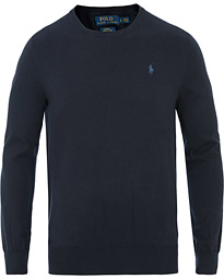  Pima Cotton Crew Neck Pullover Navy