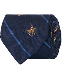  Silk Polo Match Club 7 cm Tie Navy