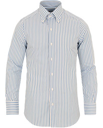  Milano Slim Fit Button Down Stripe Shirt Light Blue