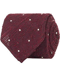  Woven Shantung Dot 8 cm Tie Burgundy