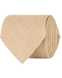  Linen Herringbone 8 cm Tie Beige