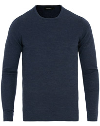  Newman Merino Crew Neck Pullover Mid Blue