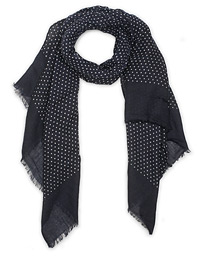  Wool Printed Dot Scarf Navy