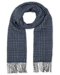  Lambswool/Angora Glencheck Scarf Navy