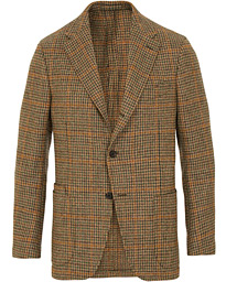  Checked Tweed Jacket Camel