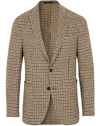  Degas Single Breasted Houndstooth Tweed Blazer Brown