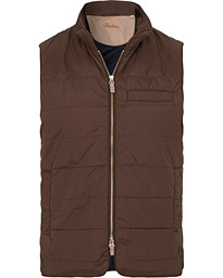  Quilted Nylon Vest Brown