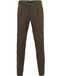  Slim Fit Cashmere Touch Pleated Trousers Brown